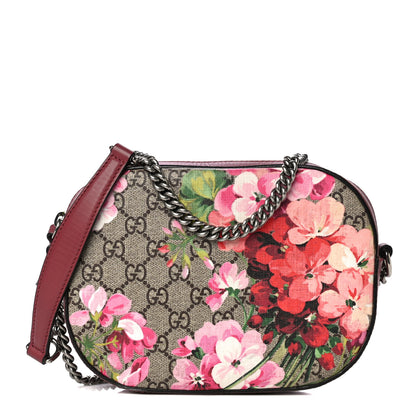 Gucci GG Supreme Monogram Blooms Mini Chain Shoulder Bag Beige Multicolor Dry Rose 1 of 10