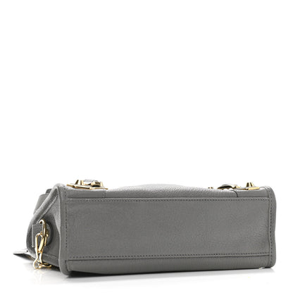 Balenciaga Chevre Gold Metallic Edge Hardware Mini City Gris Acier 4 of 9