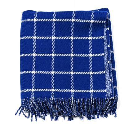 Burberry Wool Windowpane Fringe Blanket Knight 1 of 3