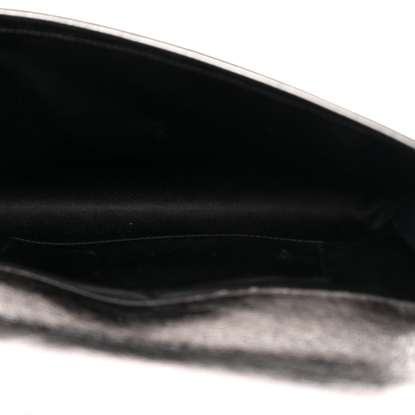 Metallic Calfskin Large Belle De Jour Clutch Dark Silver