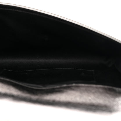 Saint Laurent Metallic Calfskin Large Belle De Jour Clutch Dark Silver 5 of 7