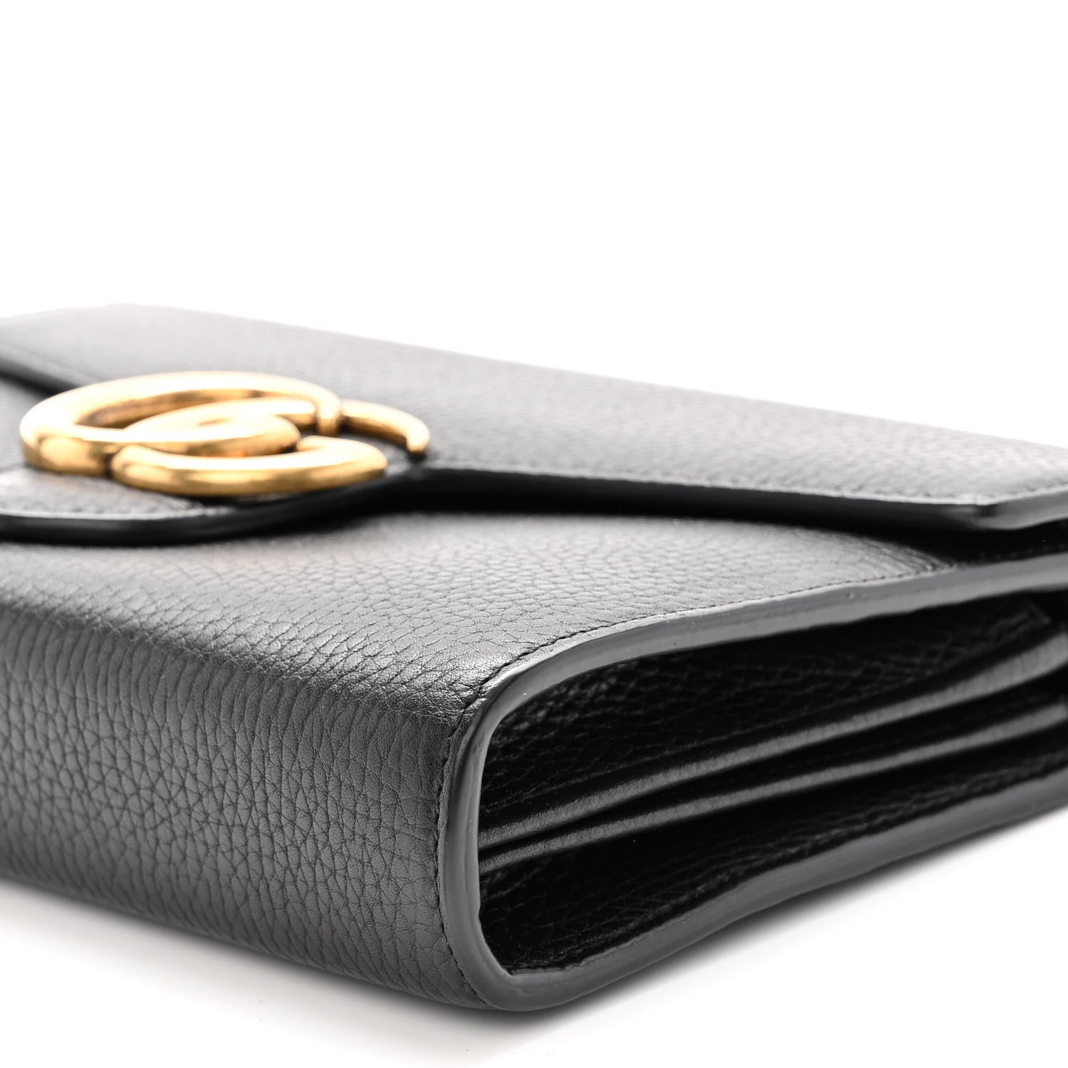 Gucci Calfskin GG Marmont Chain Wallet Black 10 of 11