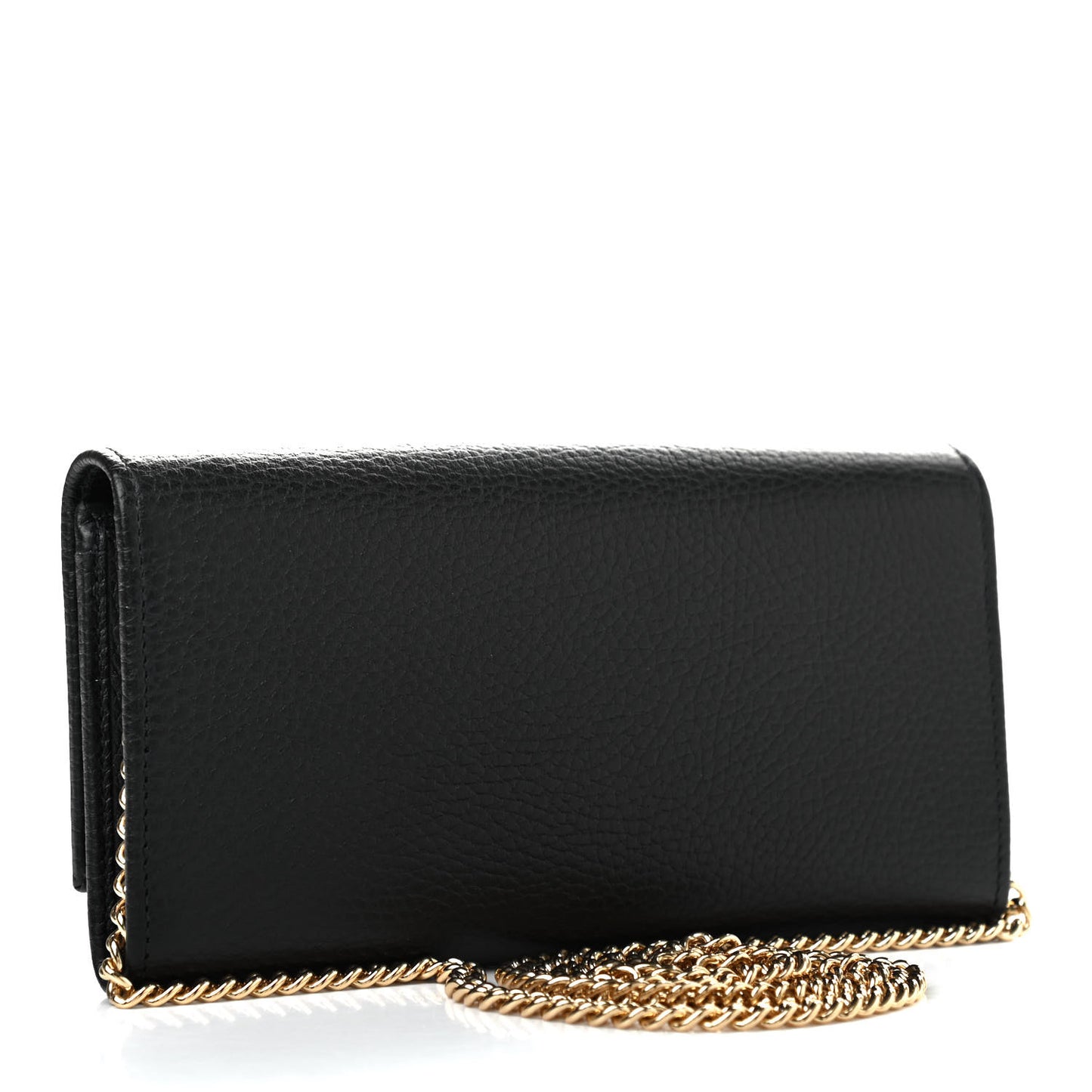 Calfskin Petite GG Marmont Wallet Chain Bag Black