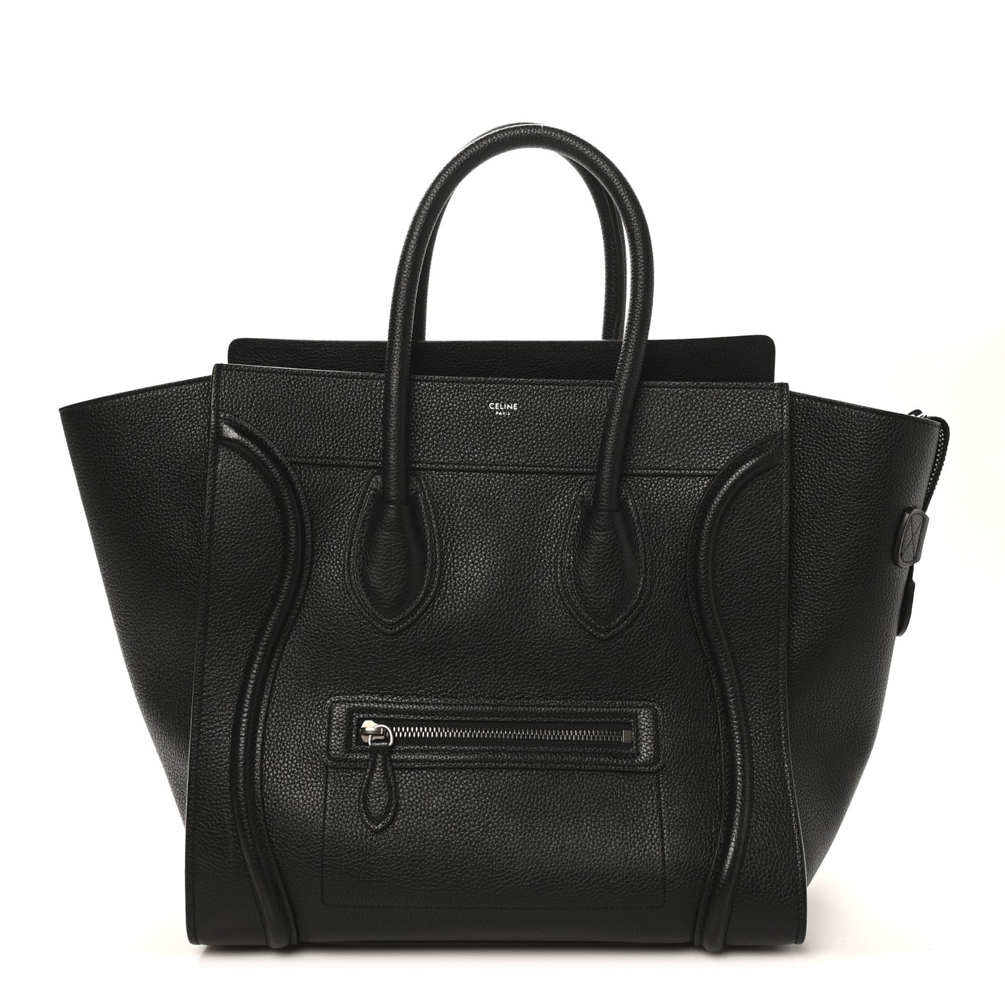 Drummed Calfskin Mini Luggage Black