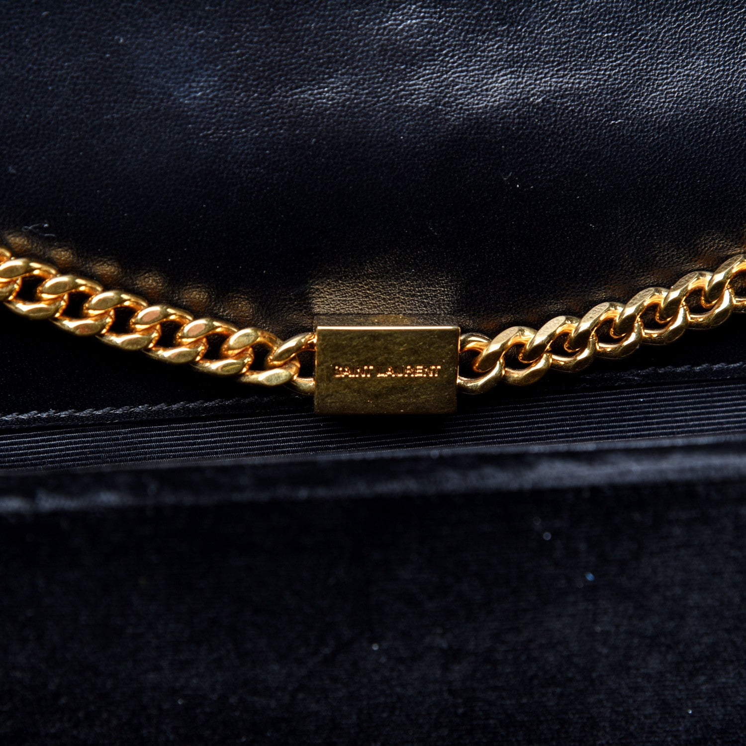 Saint Laurent Velvet Medium Monogram Kate Tassel Shoulder Bag Black 9 of 11
