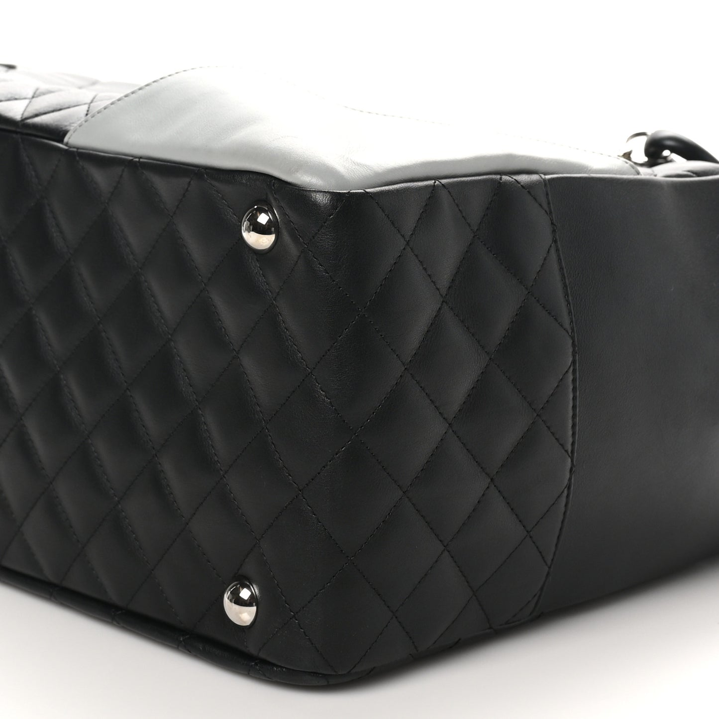Calfskin Quilted Jumbo Cambon Bowler Black Grey