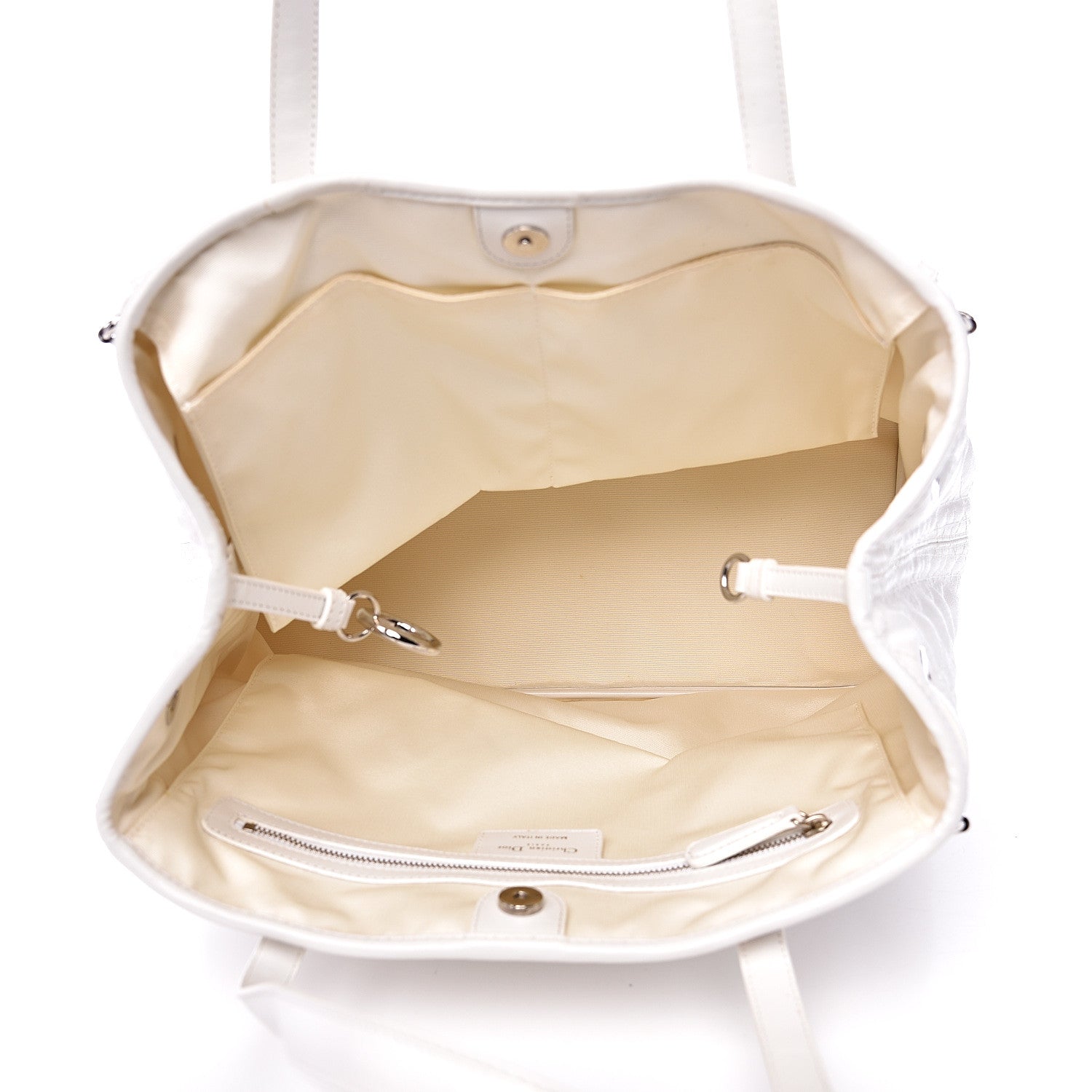 Christian Dior Coated Canvas Cannage Medium Panarea Tote White 4 of 11