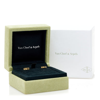 Van Cleef & Arpels 18K Yellow Gold Black Onyx Sweet Alhambra Earrings 5 of 5