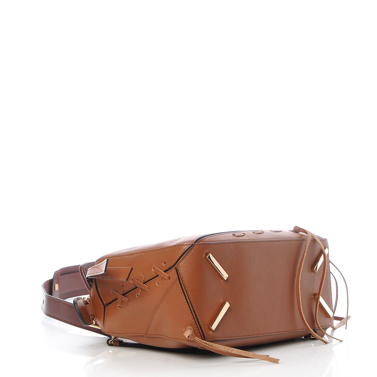 Calfskin Small Laced Puzzle Bag Tan