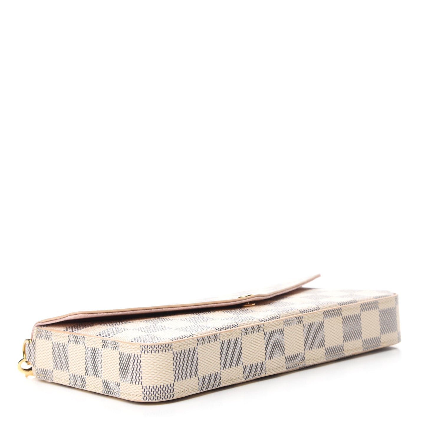 Damier Azur Pochette Felicie Chain Wallet Rose Ballerine