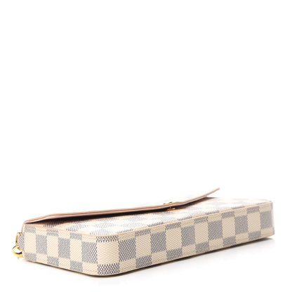 Louis Vuitton Damier Azur Pochette Felicie Chain Wallet Rose Ballerine 5 of 12