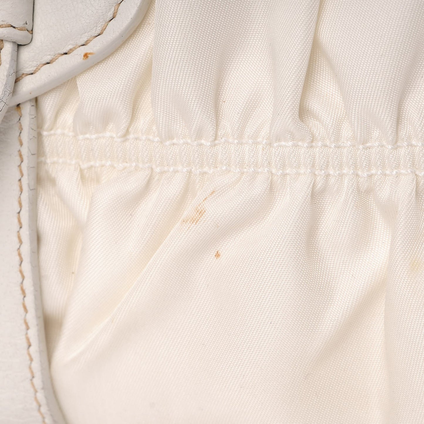 Tessuto Nylon Gaufre Shopping Satchel White
