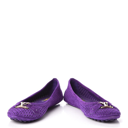 Louis Vuitton Suede Perforated Oxford Ballerina Flats 36 Violet 5 of 12