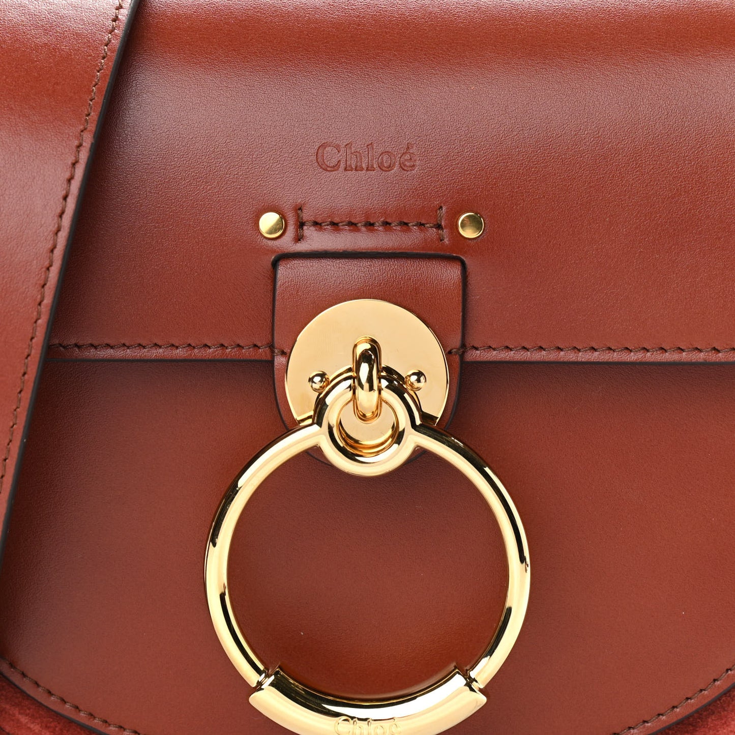 Calfskin Small Tess Bag Sepia Brown