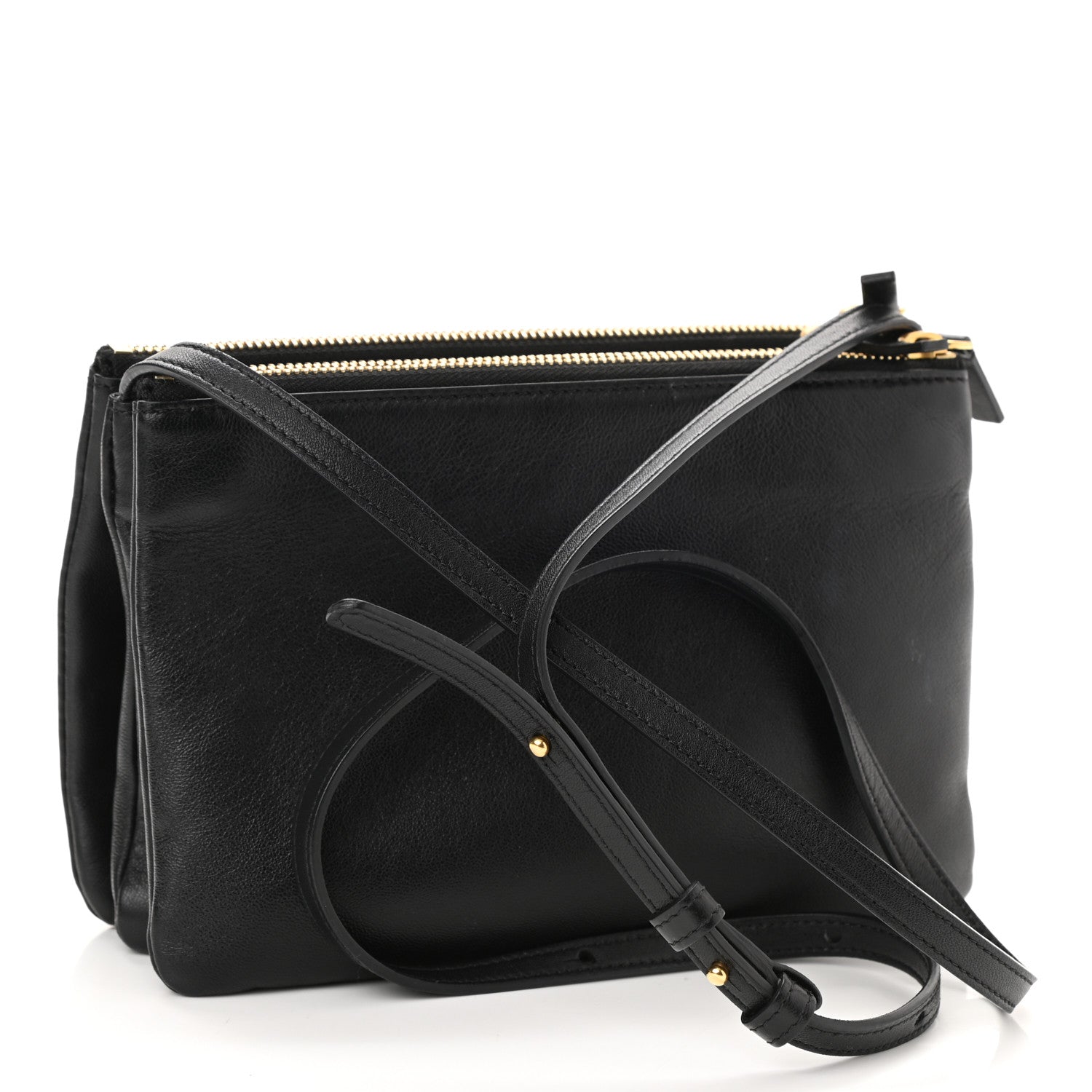 Celine Lambskin Small Trio Crossbody Bag Black 3 of 9