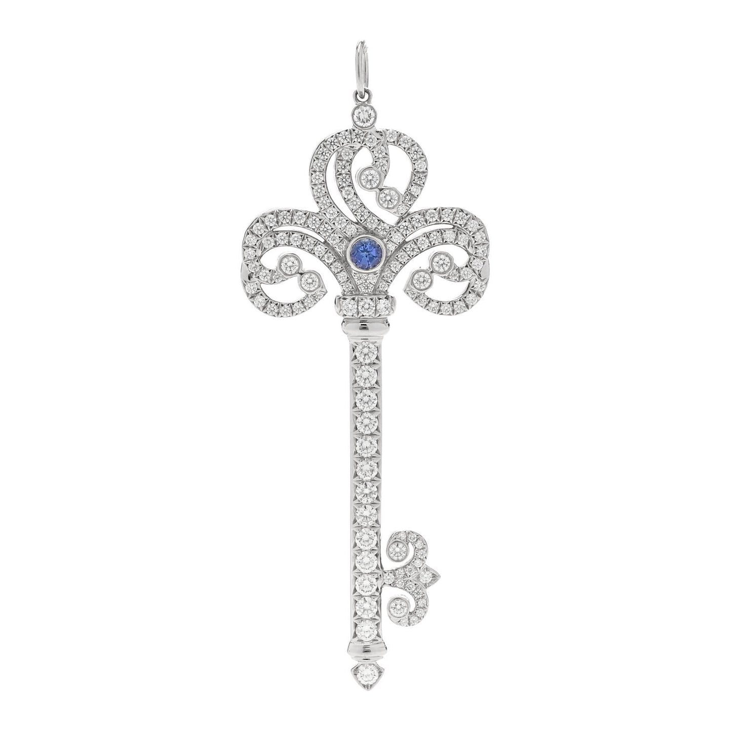 Platinum Diamond Tanzanite Enchant Heart Key Pendant