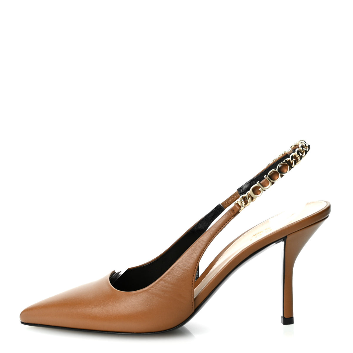 Gucci Malaga Kid Nappa Signoria Slingback Pumps 37.5 Luminous Wood 1 of 8