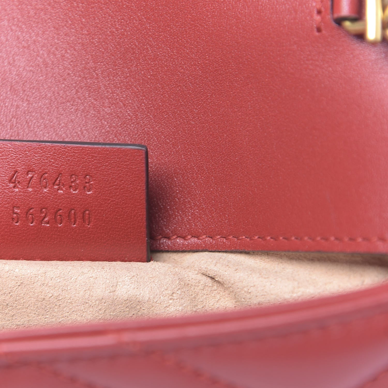 Gucci Calfskin Matelasse Super Mini GG Marmont Shoulder Bag Hibiscus Red 7 of 11