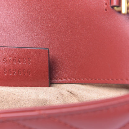Gucci Calfskin Matelasse Super Mini GG Marmont Shoulder Bag Hibiscus Red 7 of 11