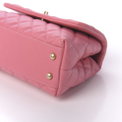 Chanel Caviar Lizard Embossed Quilted Mini Coco Handle Flap Pink 7 of 11
