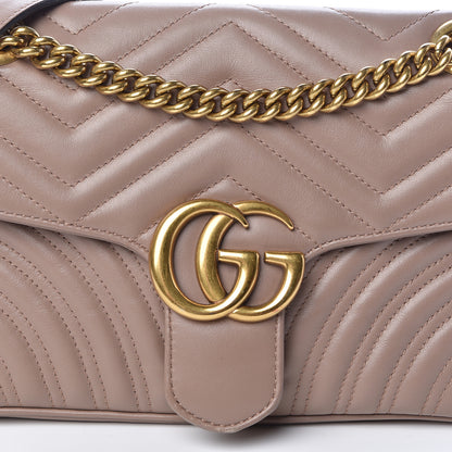 Gucci Calfskin Matelasse Small GG Marmont Shoulder Bag Porcelain Rose 7 of 13