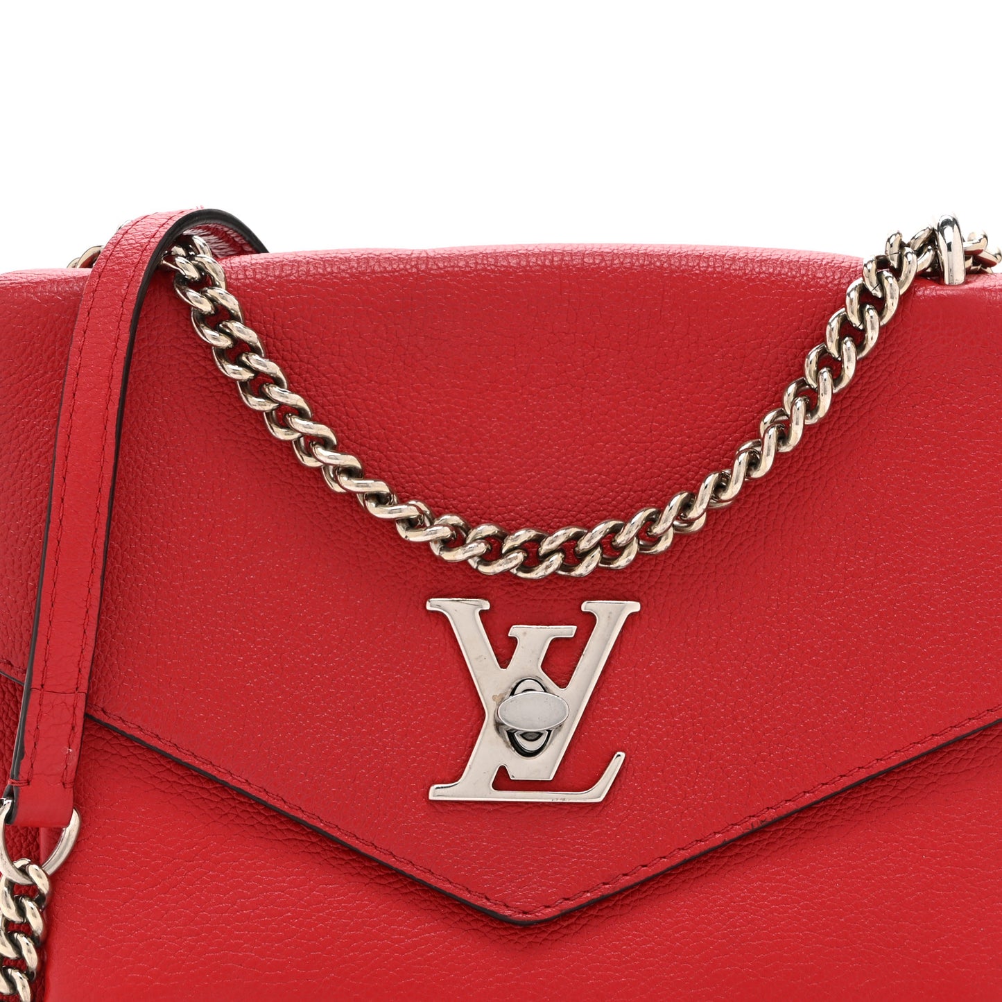 Soft Calfskin My Lockme Chain Bag BB Poppy