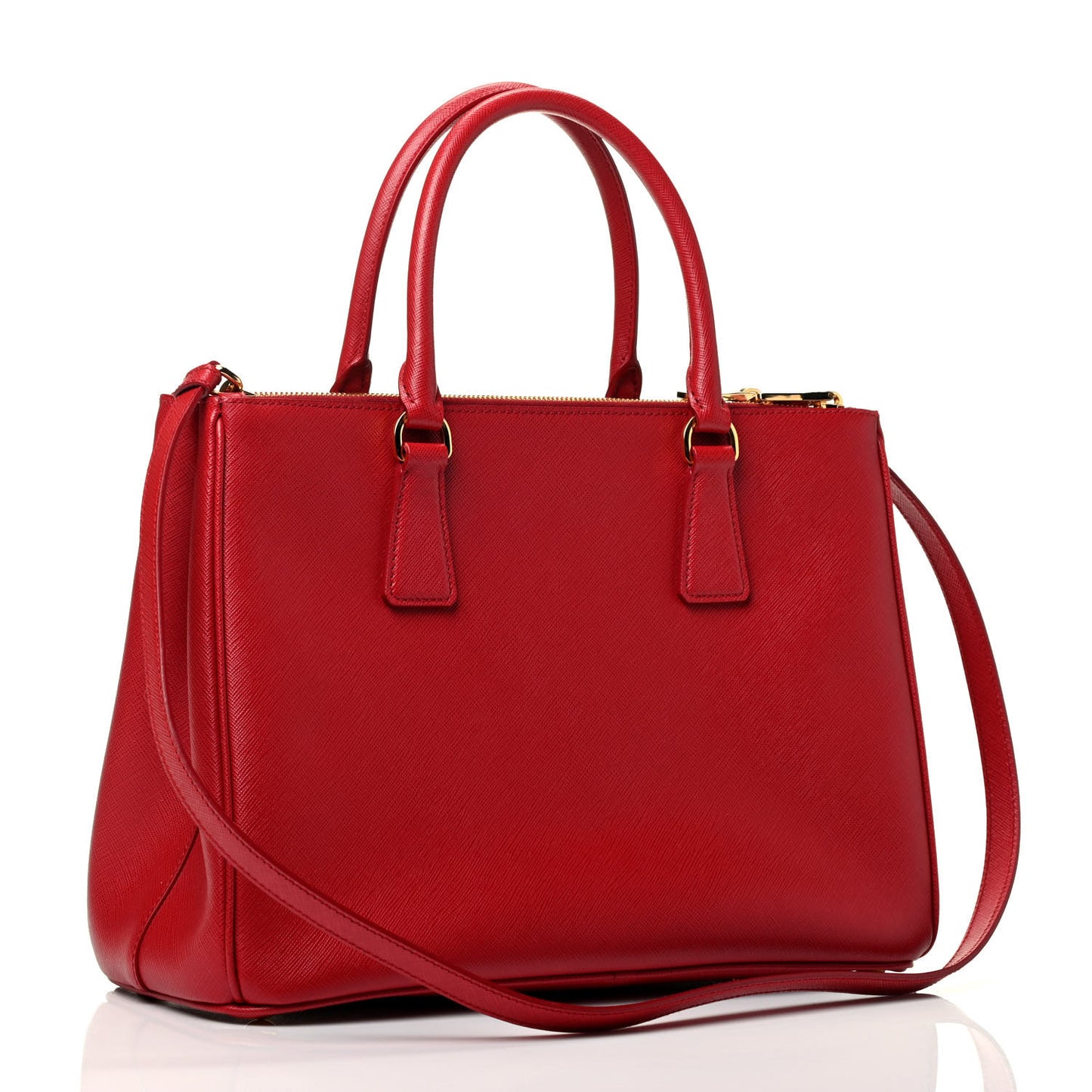 Saffiano Medium Galleria Double Zip Tote Fuoco