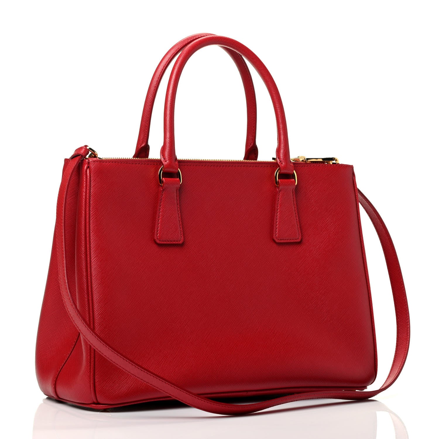 Prada Saffiano Medium Galleria Double Zip Tote Fuoco 2 of 4
