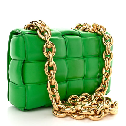 Bottega Veneta Lambskin Maxi Intreccio Padded Chain Cassette Crossbody Bag Parakeet 3 of 11