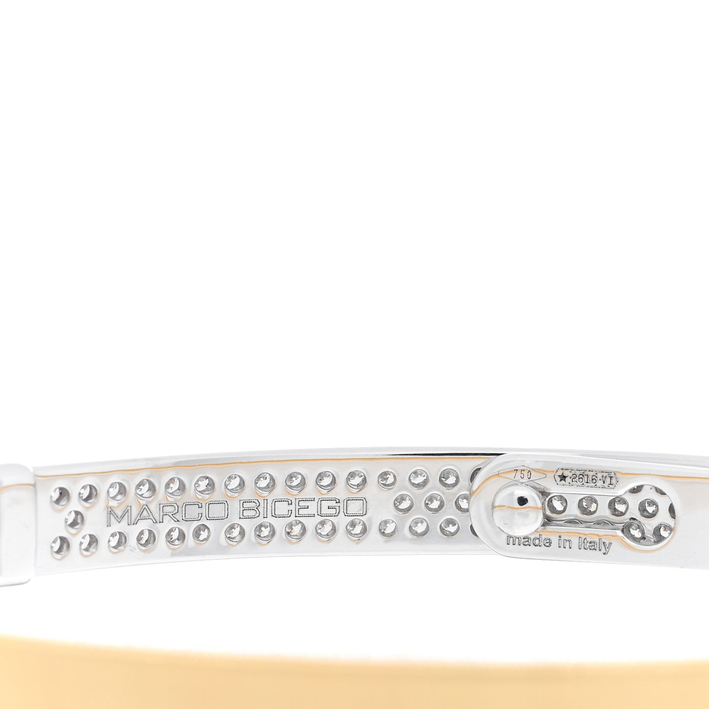 18K Yellow White Gold Diamond Thin Coil Pave Bangle Bracelet