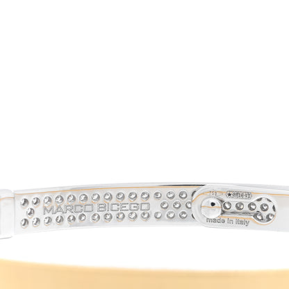 Marco Bicego 18K Yellow White Gold Diamond Thin Coil Pave Bangle Bracelet 3 of 4