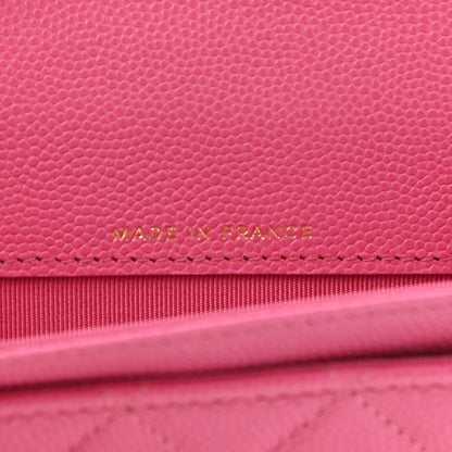 Chanel Caviar Quilted Flap Card Holder Wallet Pink 7 of 8