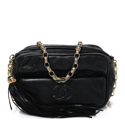 Chanel Lambskin Quilted Tassel Camera Case Black 1 of 10