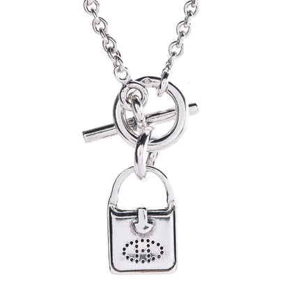 Hermes Sterling Silver Evelyne Charm Pendant Necklace 4 of 5