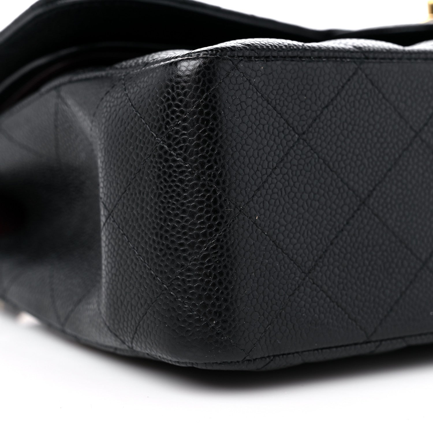 Chanel Caviar Quilted Jumbo Double Flap Black 9 of 14
