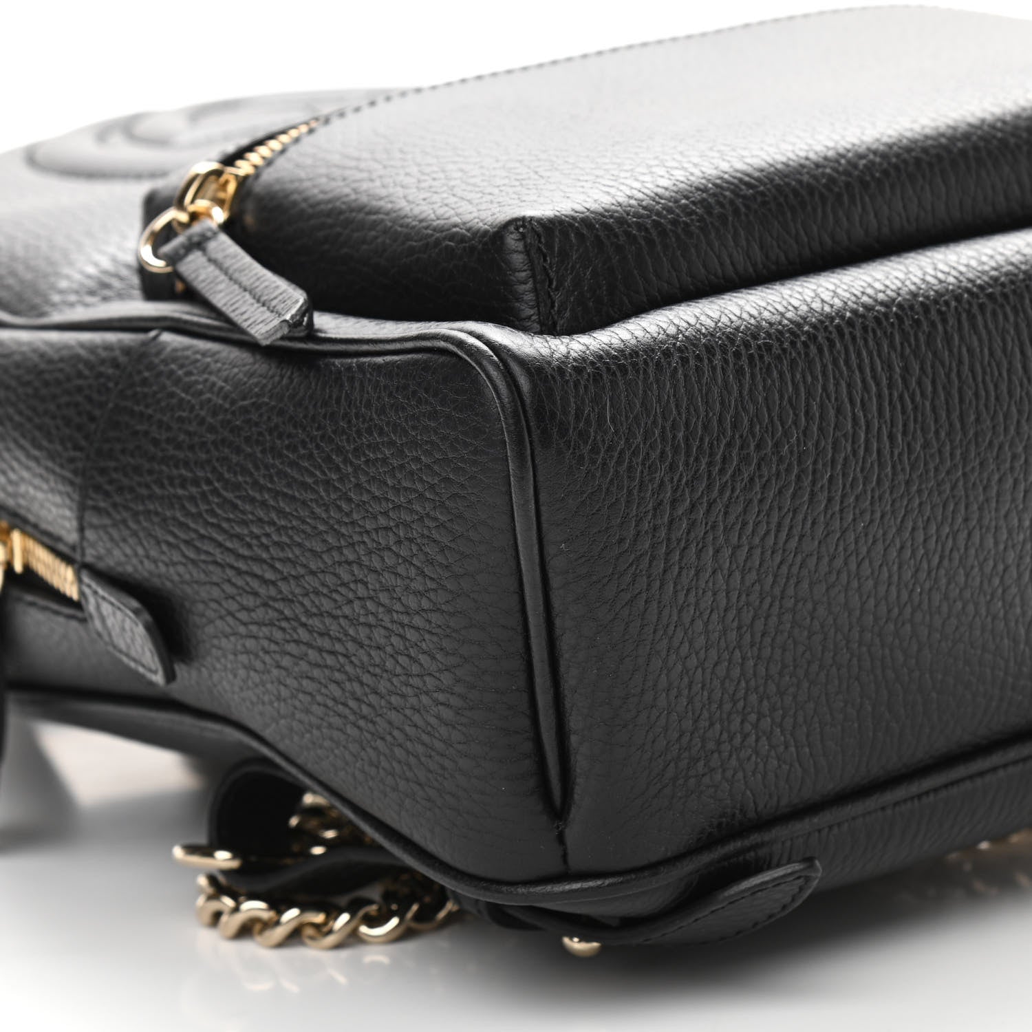 Gucci Pebbled Calfskin Soho Chain Backpack Black 9 of 10