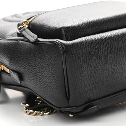 Gucci Pebbled Calfskin Soho Chain Backpack Black 9 of 10
