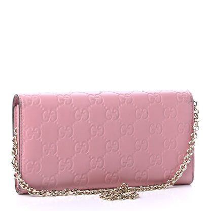 Gucci Guccissima Signature Dice Chain Wallet Carmine Rose 2 of 6