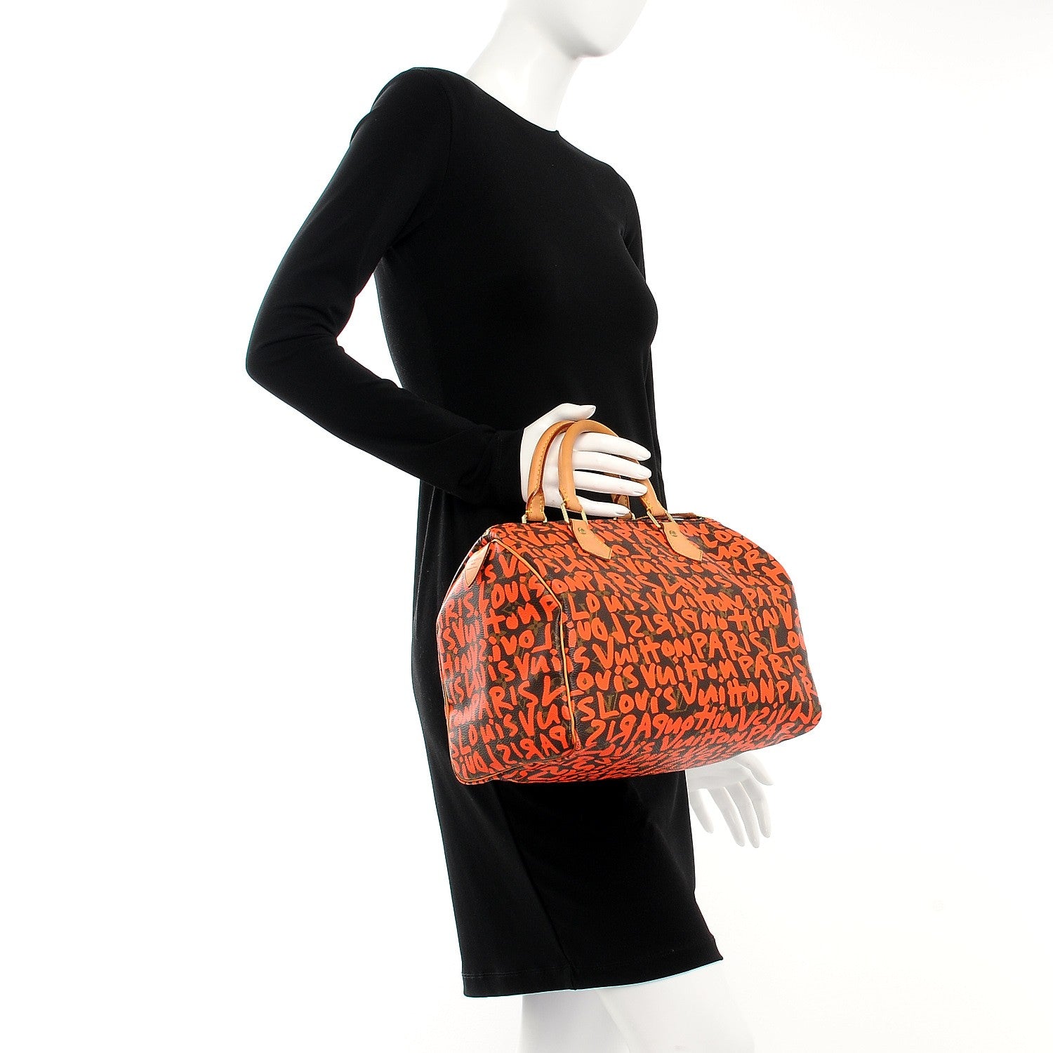 Louis Vuitton Monogram Graffiti Speedy 30 Orange 2 of 7