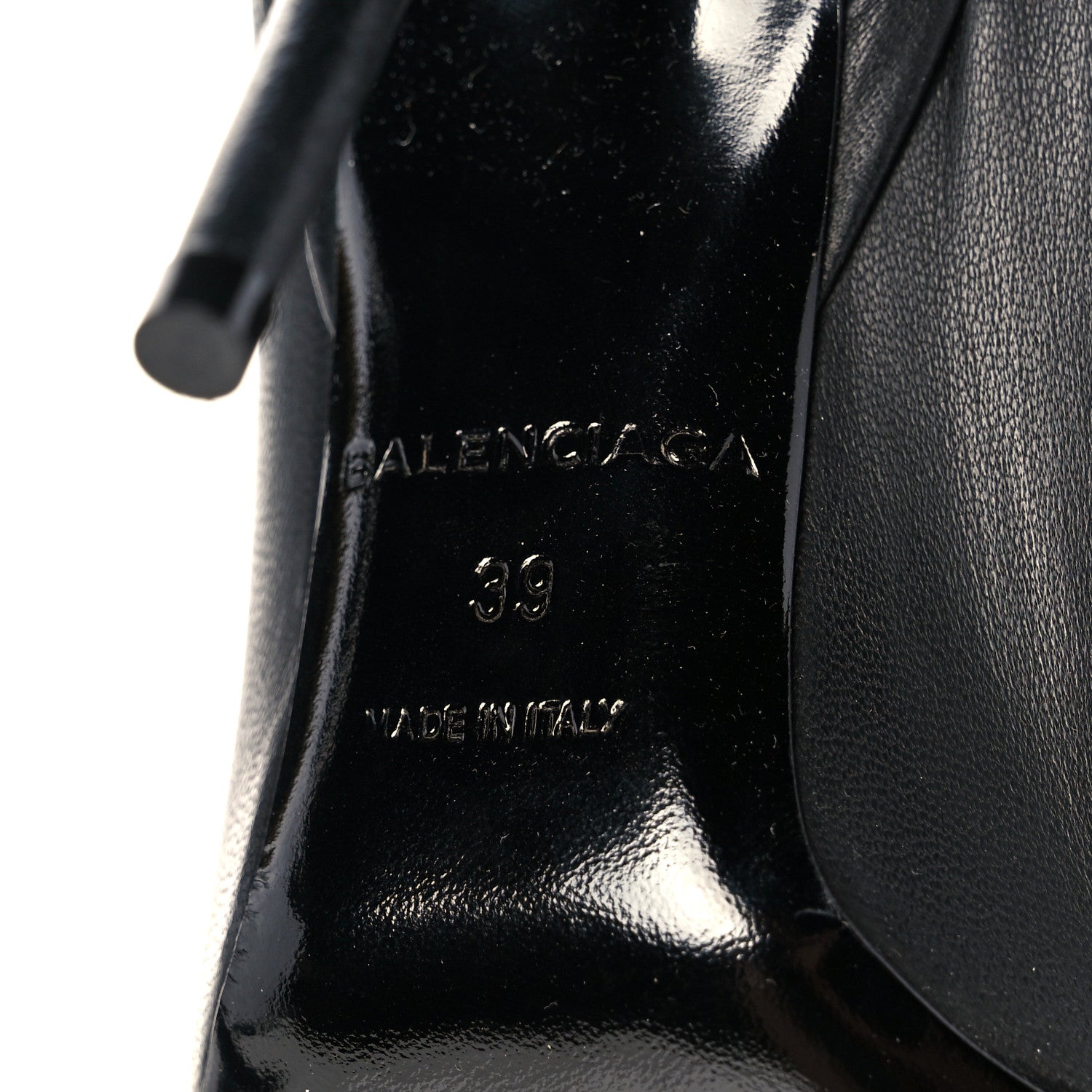 Balenciaga Lambskin Knife Pointed Pumps 39 Black 6 of 9