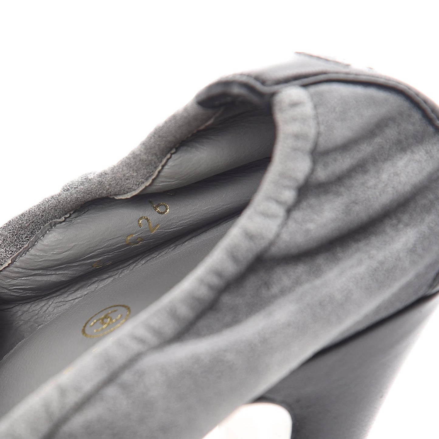Suede CC Cap Toe Pumps 38.5 Grey Black