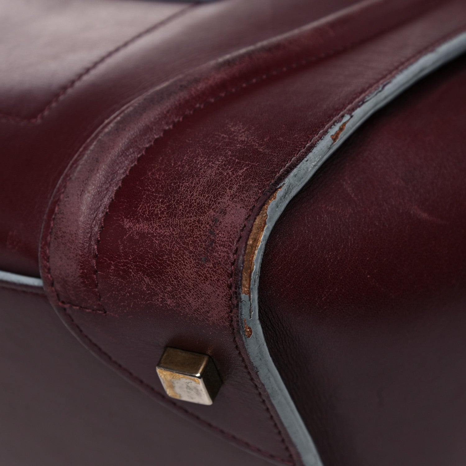 Celine Palmelato Mini Luggage Burgundy Azur Blue 8 of 33