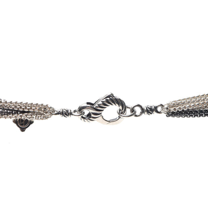 David Yurman Sterling Silver Eight Row Curb Link Necklace 4 of 5