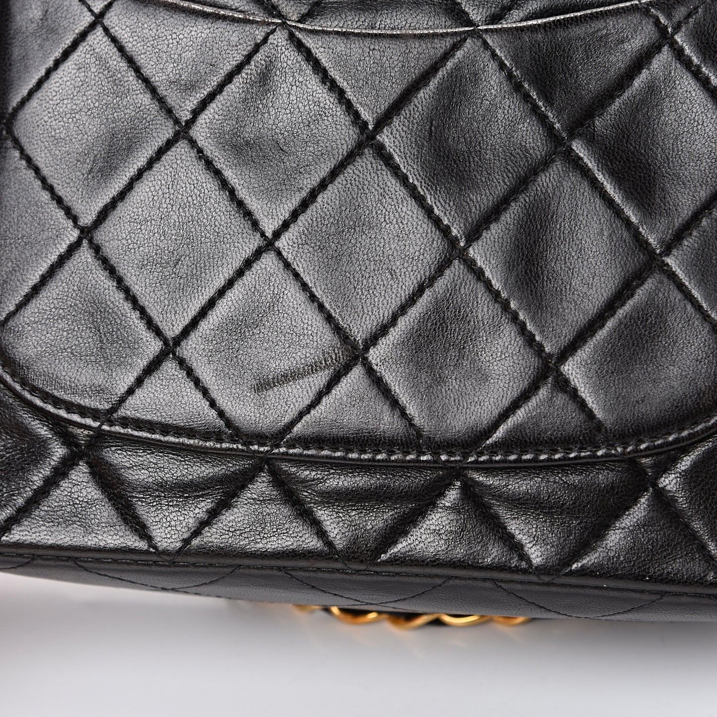 Lambskin Quilted Mini Square Flap Black
