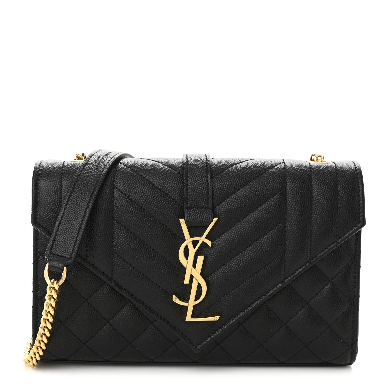 Saint Laurent Grain De Poudre Textured Mixed Matelasse Triquilt Small Monogram Satchel Black 1 of 10