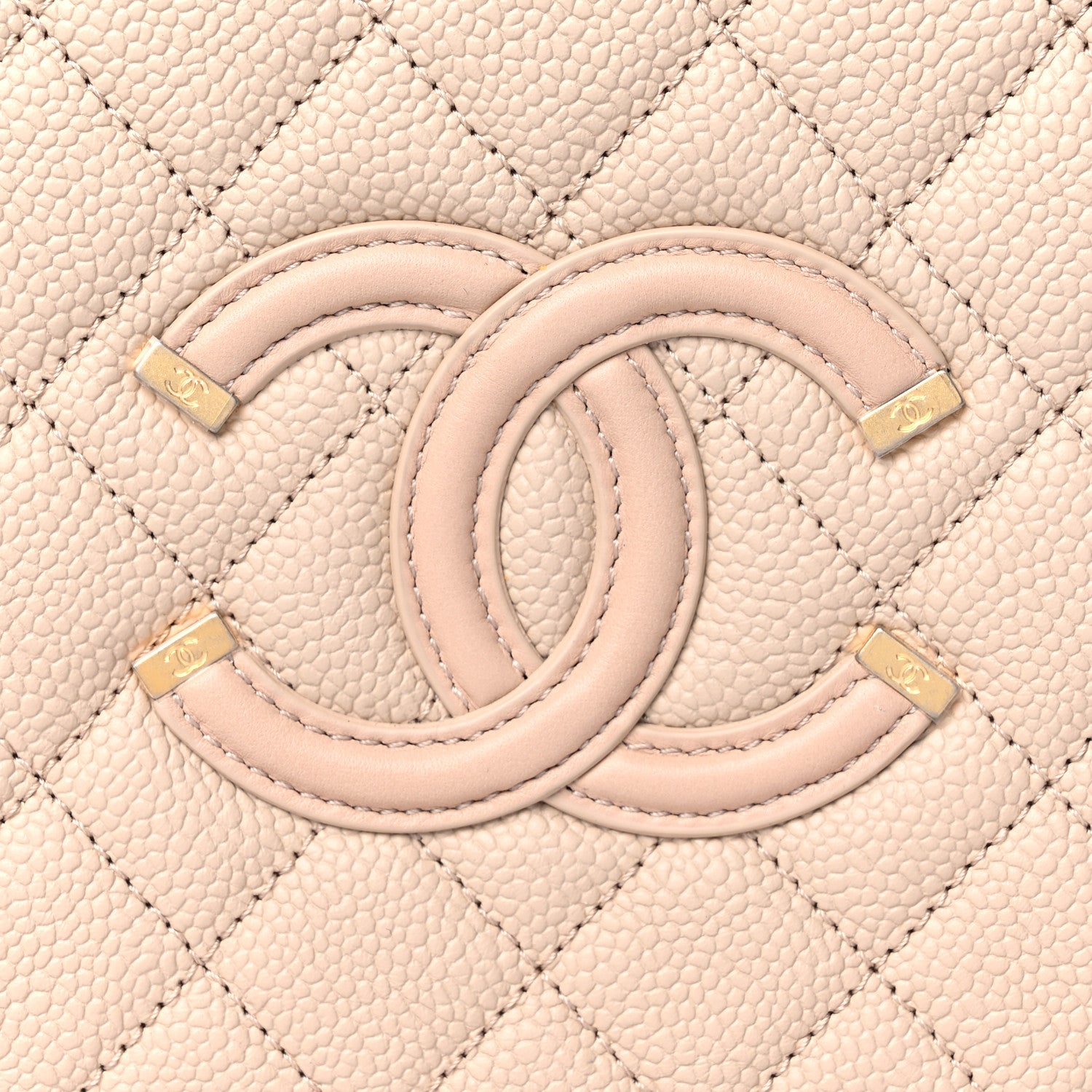Chanel Caviar Quilted Medium CC Filigree Vanity Case Beige 11 of 12