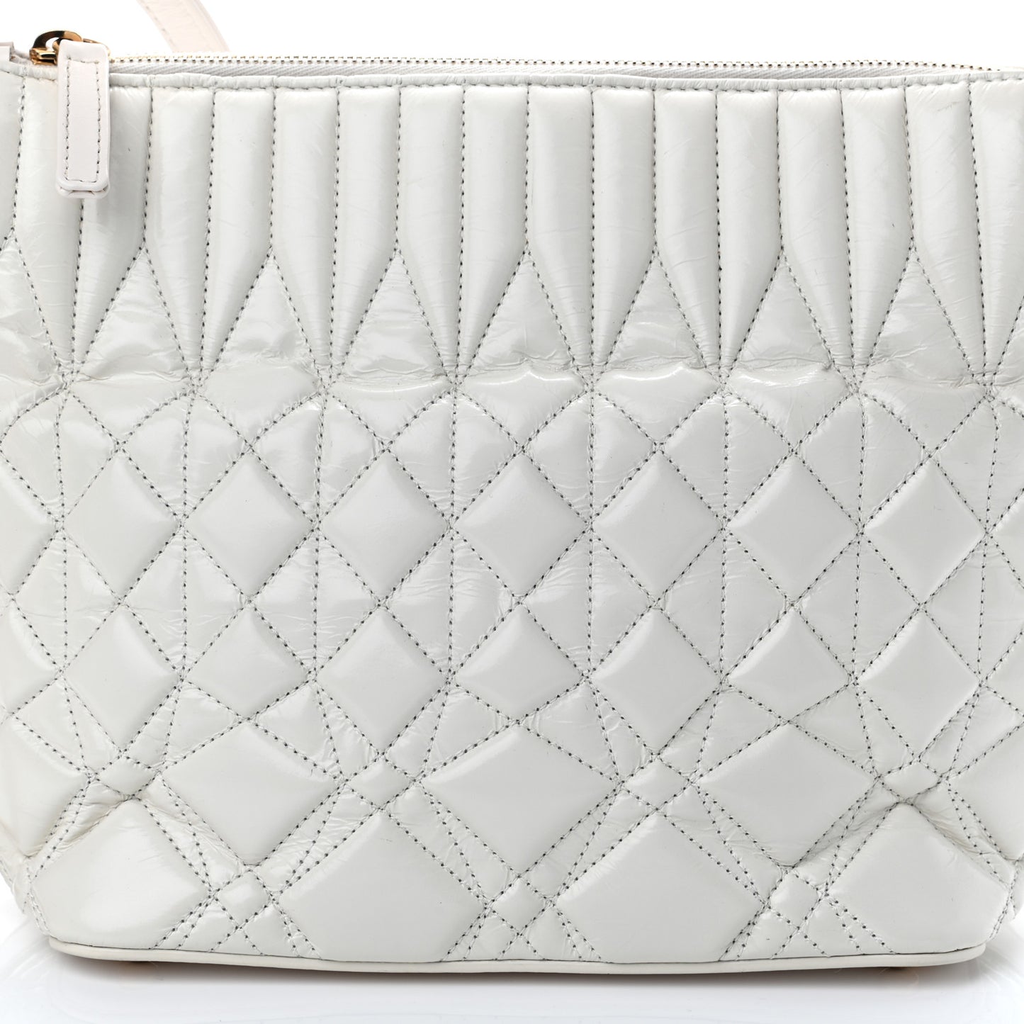 Glazed Calfskin Quilted State Of The Art Hobo White