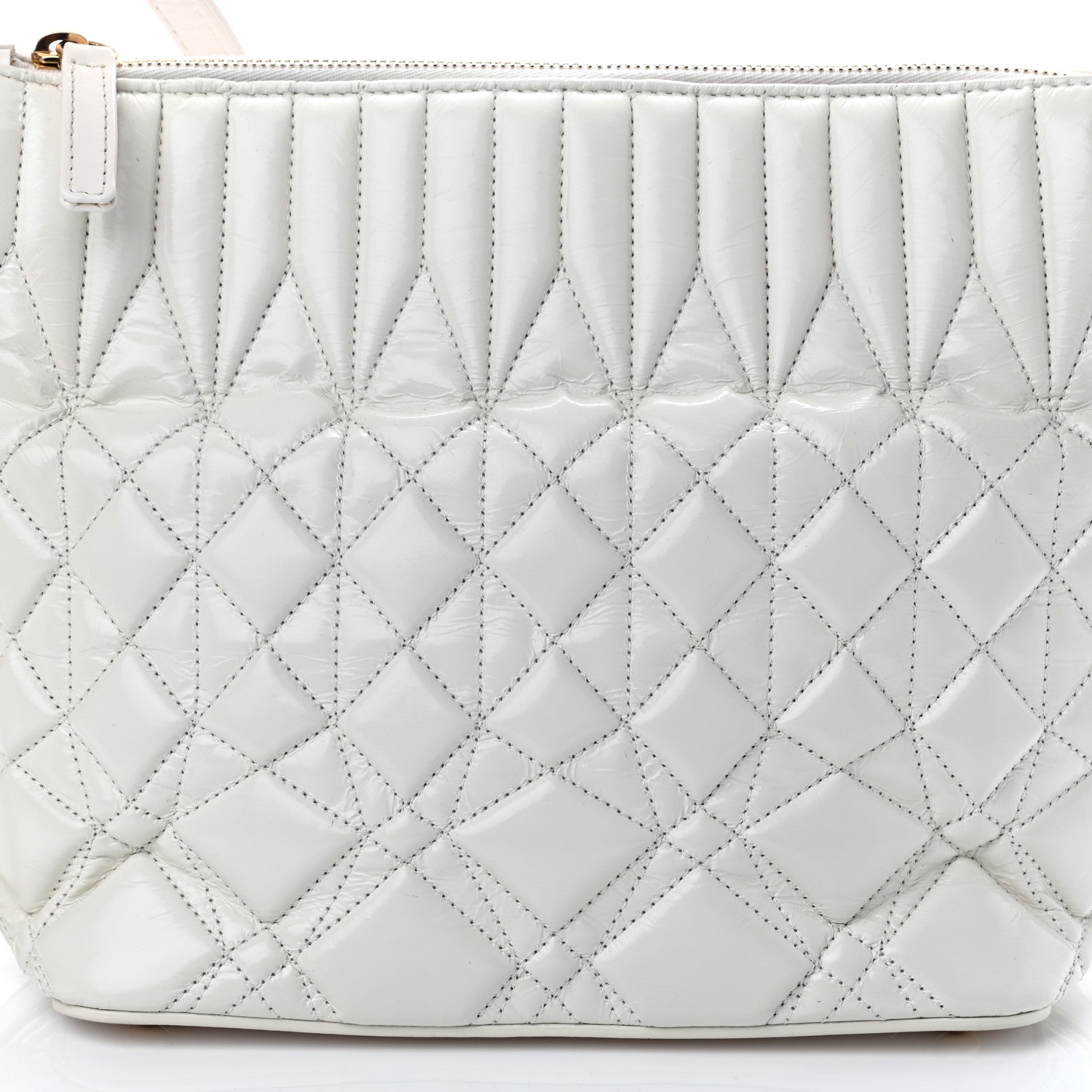 Chanel Glazed Calfskin Quilted State Of The Art Hobo White 11 of 12