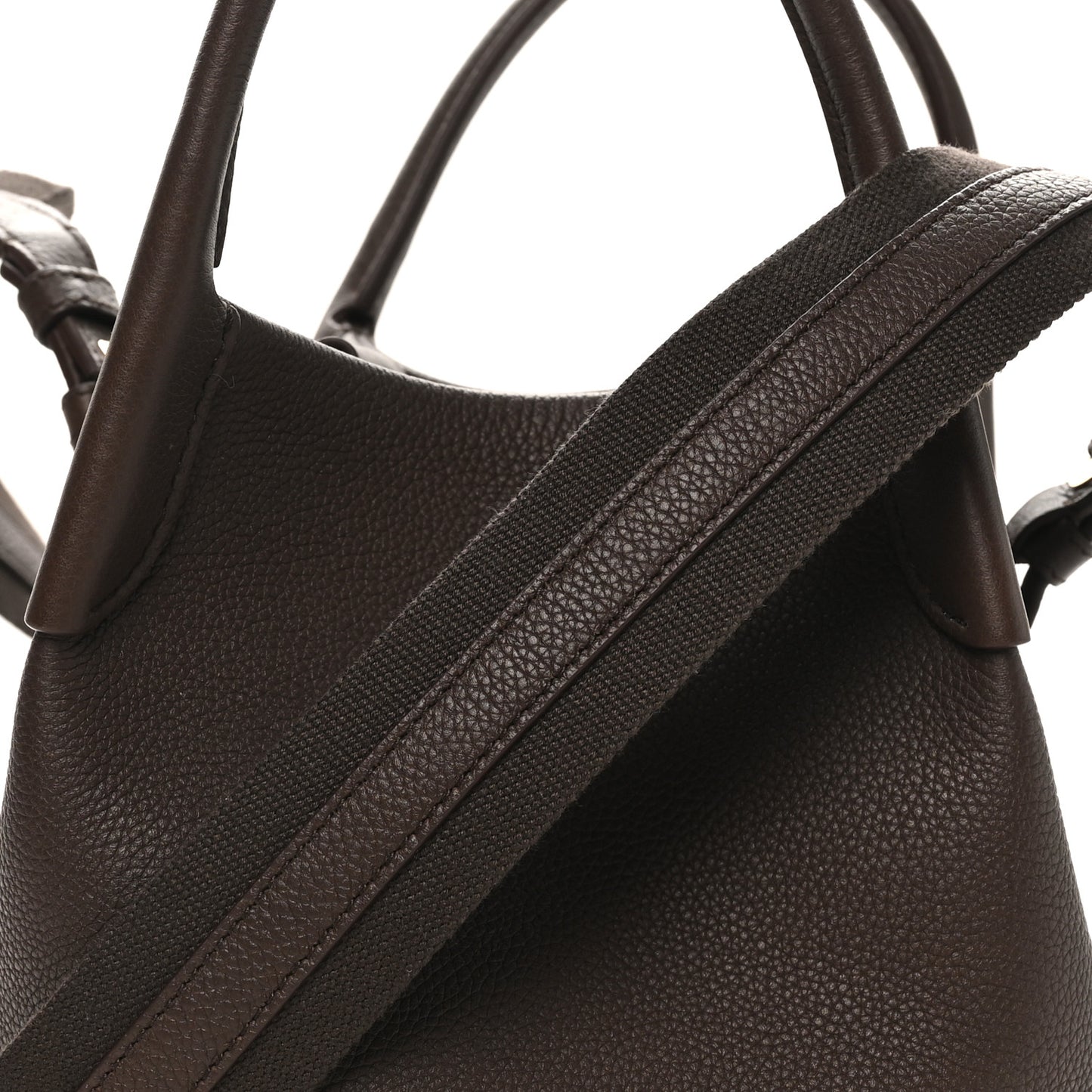 Grained Calfskin Small Bale Bag Dark Brown