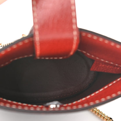 Chloe Calfskin Goatskin Mini Aby Bi-Color Bucket Black Red 5 of 9